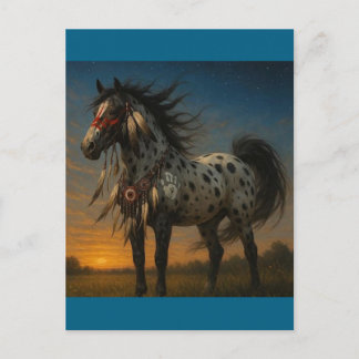Native American Appaloosa Horse Postcard - Honovi
