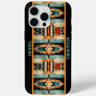 Native American Aztec Design Personalized iPhone 15 Pro Max Case