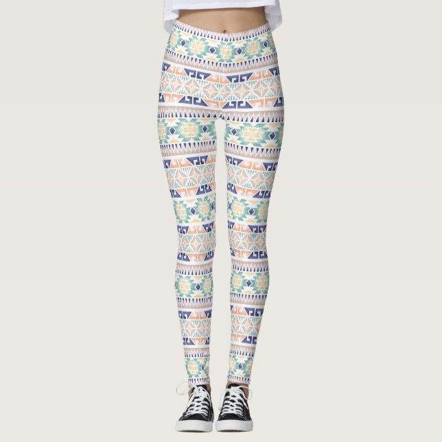 Native American Aztec Pattern Leggings (Front)