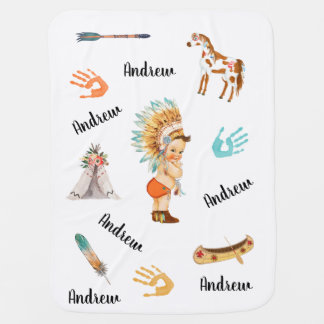 Native American Baby Boy Nursery Blanket Personal