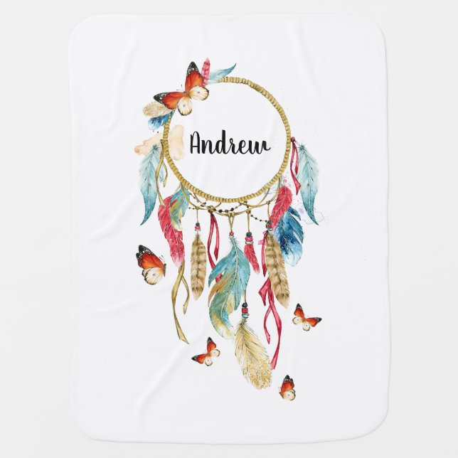 Native American Baby Boy Nursery Blanket Personal (Front)