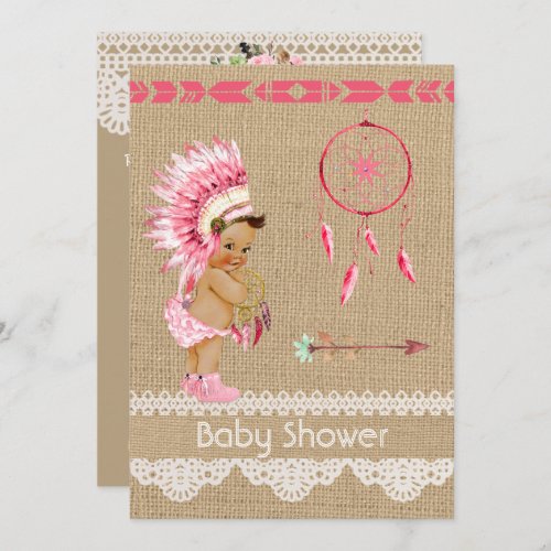 Native American Baby Girl Baby Shower Invitation