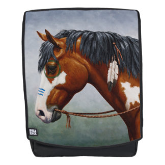 Native American Bay Pinto War Horse Backpack
