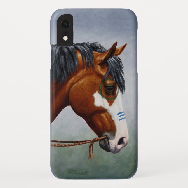 Native American Bay Pinto War Horse Case-Mate iPhone Case (Back)