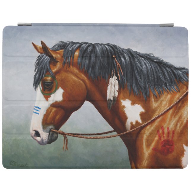 Native American Bay Pinto War Horse iPad Smart Cover (Horizontal)