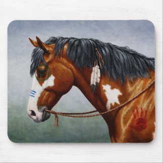 Native American Bay Pinto War Horse Mouse Pad