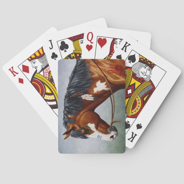 Native American Bay Pinto War Horse Poker Cards (Back)