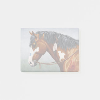Native American Bay Pinto War Horse Post-it Notes