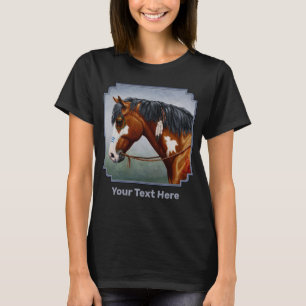 Native American Bay Pinto War Horse T-Shirt