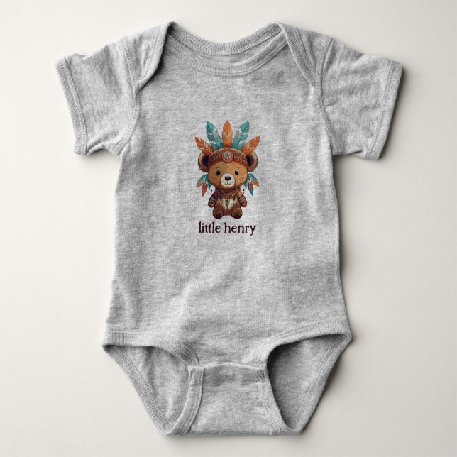 Native American Bear Baby Bodysuit (Front)