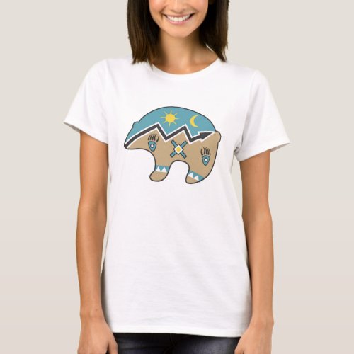 Native American Bear blue brown T_Shirt