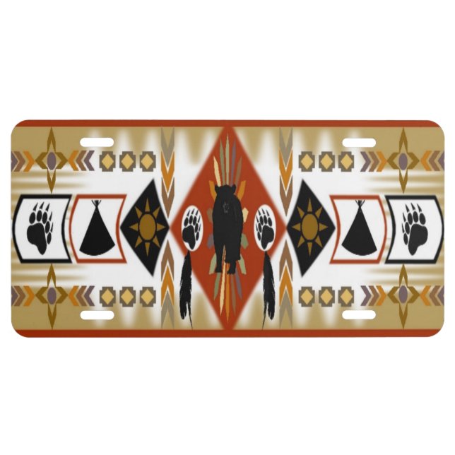 Native American Bear Clan License Plate (Front)