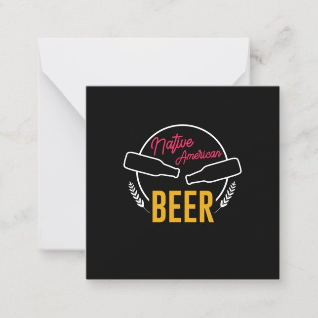 Native American Beer Note Card (Front)