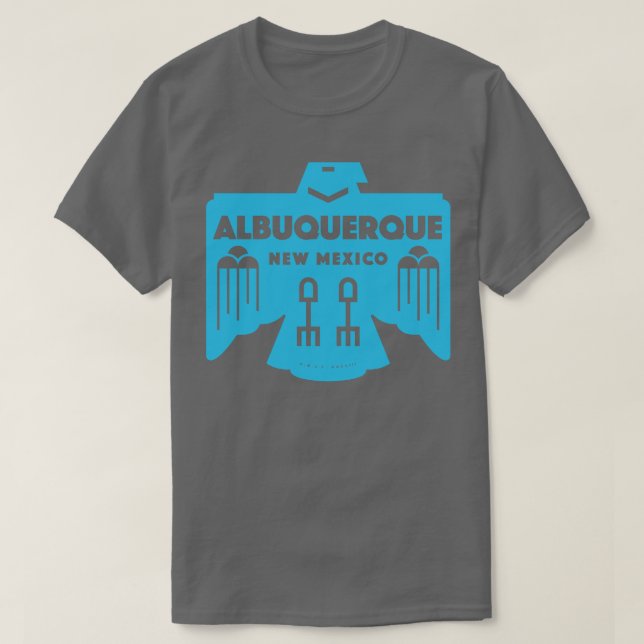 Native American Bird Albuquerque New Mexico Blue T-Shirt (Design Front)