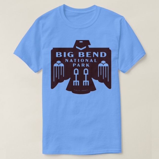 Native American Bird Big Bend National Park Brown T-Shirt (Design Front)