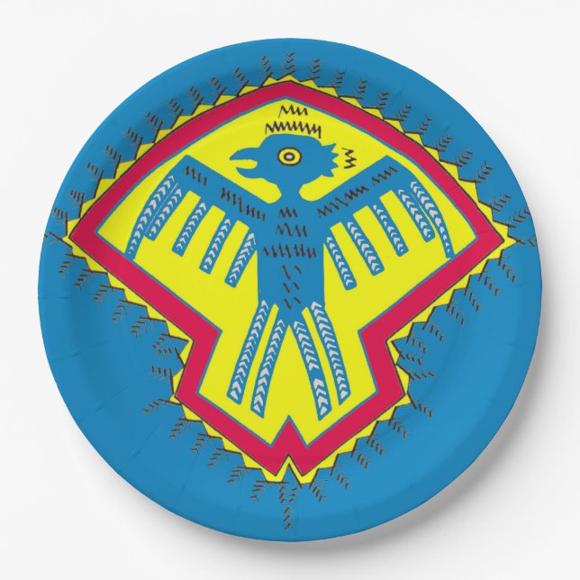 Native American bird Paper Plates (Front)