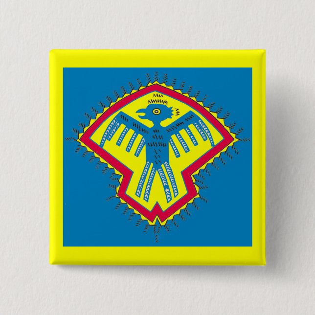 Native American bird Pinback Button (Front)