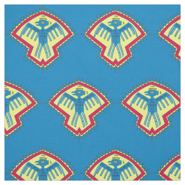 Native American bird print Fabric (Swatch)