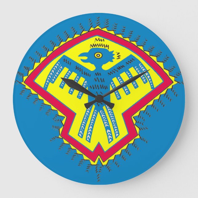 Native American bird symbol Large Clock (Front)