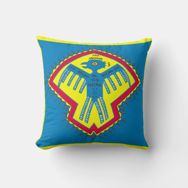 Native American bird symbol Throw Pillow (Front)