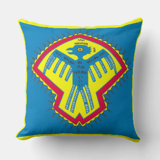Native American bird symbol Throw Pillow