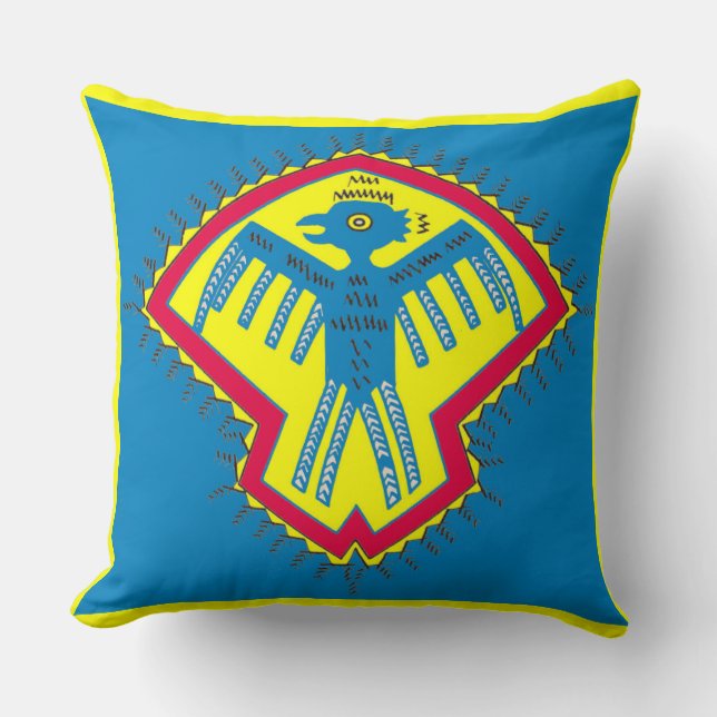 Native American bird symbol Throw Pillow (Front)