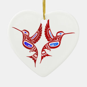 Native American birds Ceramic Ornament