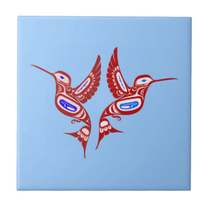 Native American birds Ceramic Tile