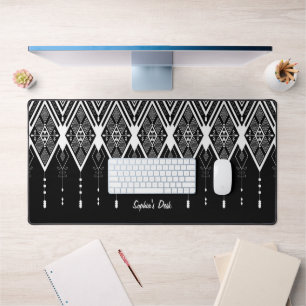 Native American Black And White Custome Desk Mat