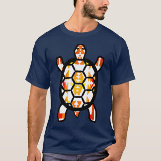 Native American Black White Fire Color Turtle Desi T-Shirt