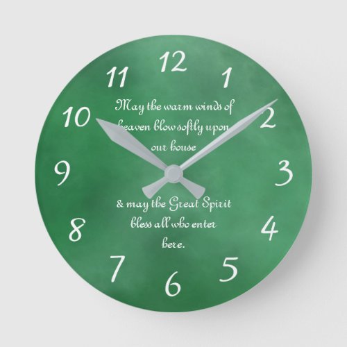Native American Blessing for the Home Round Clock