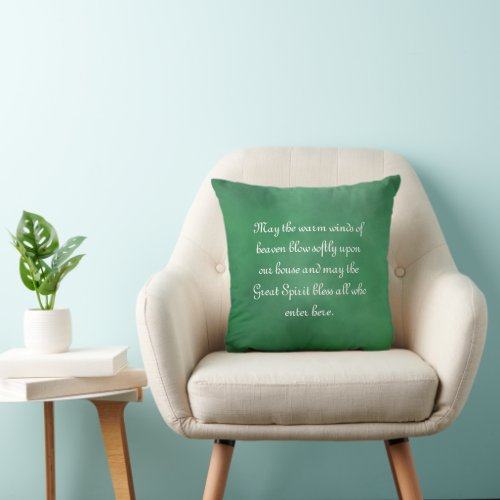 Native American Blessing for the Home Throw Pillow