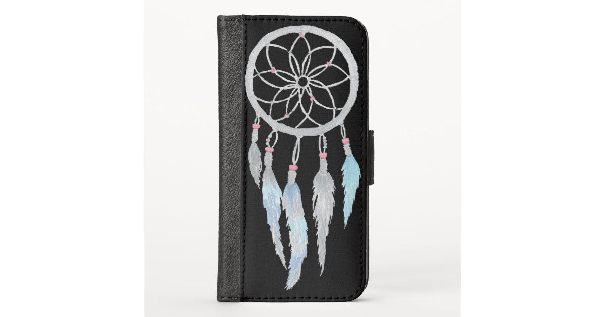 Native American Blue Dreamcatcher iPhone Wallet Case | Zazzle