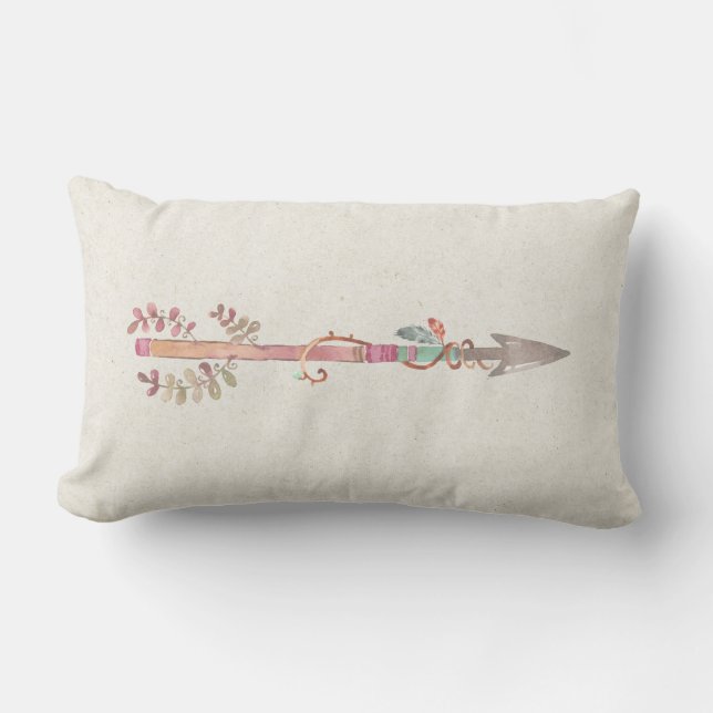 Native American Boho Arrow Lumbar Pillow (Front)