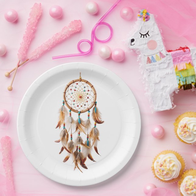 Native American Boho Dreamcatcher Ethnic Tribal Paper Plates (Party)