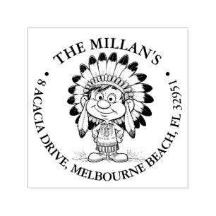 Native American boy smiling theme Self-inking Stamp