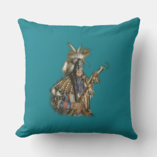 Native American Brave Throw Pillow