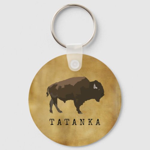 Native American Buffalo  Bison  Tatanka Drawing Keychain