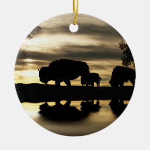Native American Buffalo Christmas Ornament