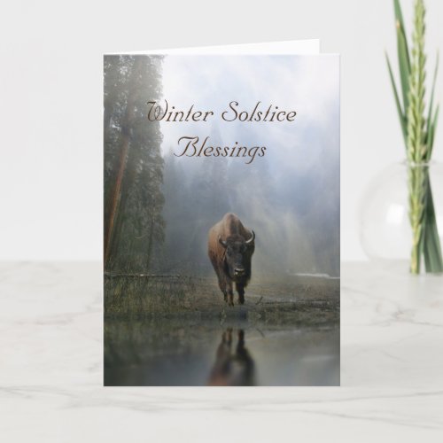Native American Buffalo  Winter Solstice Blessings Card