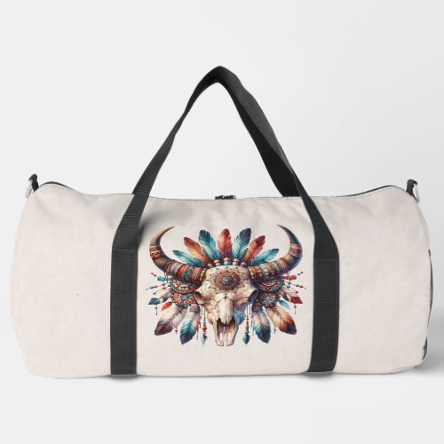 Native American Bull Duffel Bag