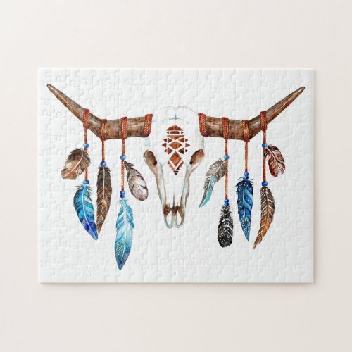 Native American Bull School Jigsaw Puzzle