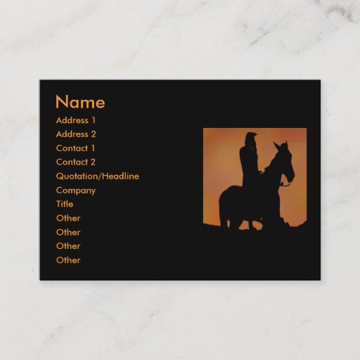 Customizable Native American Business Card
