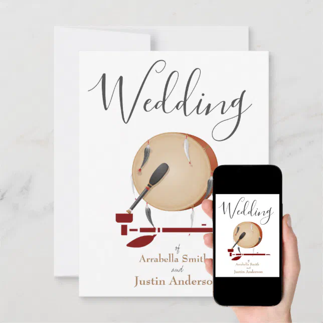 Native American Ceremonial White Wedding Invitation Zazzle