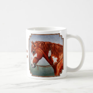 Native American Chestnut Pinto War Horse Coffee Mug