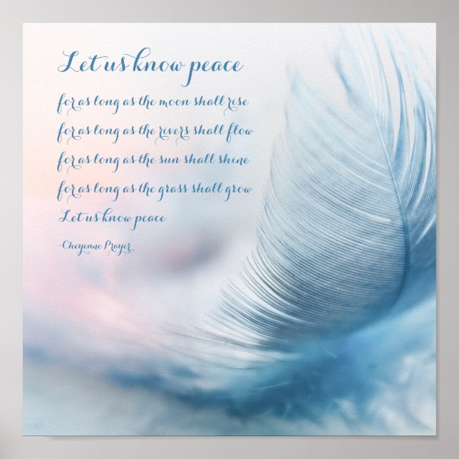 Native American Cheyenne Prayer for Peace Poster (Front)