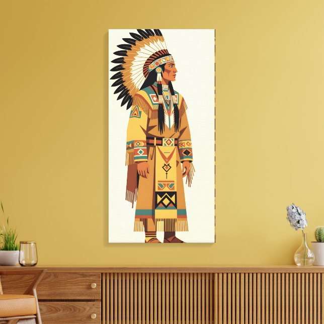 Native American Chief Canvas Print (Insitu(LivingRoom))