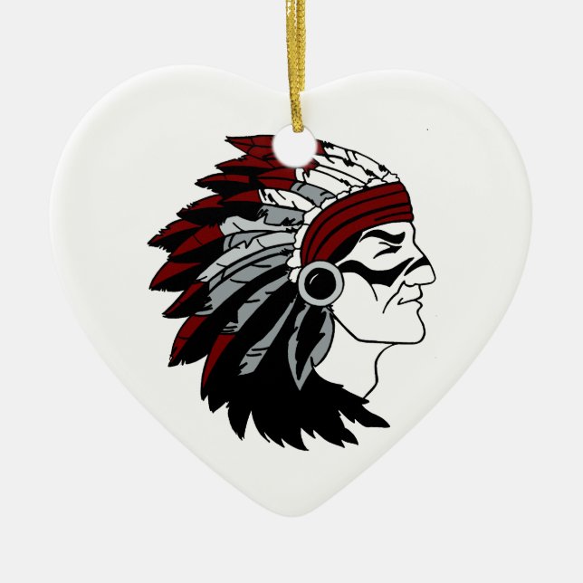 Native American Chief Ceramic Ornament (Front)