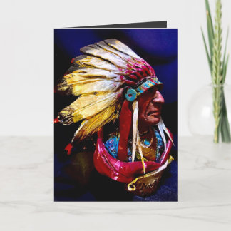  Native american Chief Folded Greeting Card