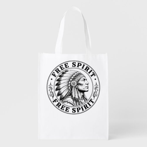 Native American chief Grocery Bag